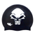 Mean Shaded Skull on SB14 Metallic Black Spurt Silicone Swim Cap