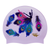 Peacock Feather Ballet Dancer on F240 Pale Violet Spurt Silicone Swim Cap