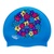 Peace Sign of Flowers on F218 Sky Blue Spurt Silicone Swim Cap