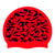 Repeated Sharks on F246 Crimson Red Spurt Silicone Swim Cap