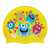 Scattered Cute Monsters on SC17 Sunflower Yellow Junior Spurt Silicone Swim Cap