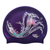 Sketched Mermaid in Swirls on SH73 Royal Purple Spurt Silicone Swim Cap