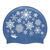 Scattered Snowflakes on SD17 Gun Metal Blue Spurt Silicone Swim Cap