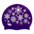 Scattered Snowflakes on SH73 Royal Purple Spurt Silicone Swim Cap