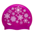 Scattered Snowflakes on SH87 Dark Pink Spurt Silicone Swim Cap