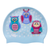 Scattered Owls on F242 Light Blue Spurt Silicone Swim Cap