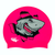 Shark Ripping Through Cap on F215 Bright Pink Spurt Silicone Swim Cap