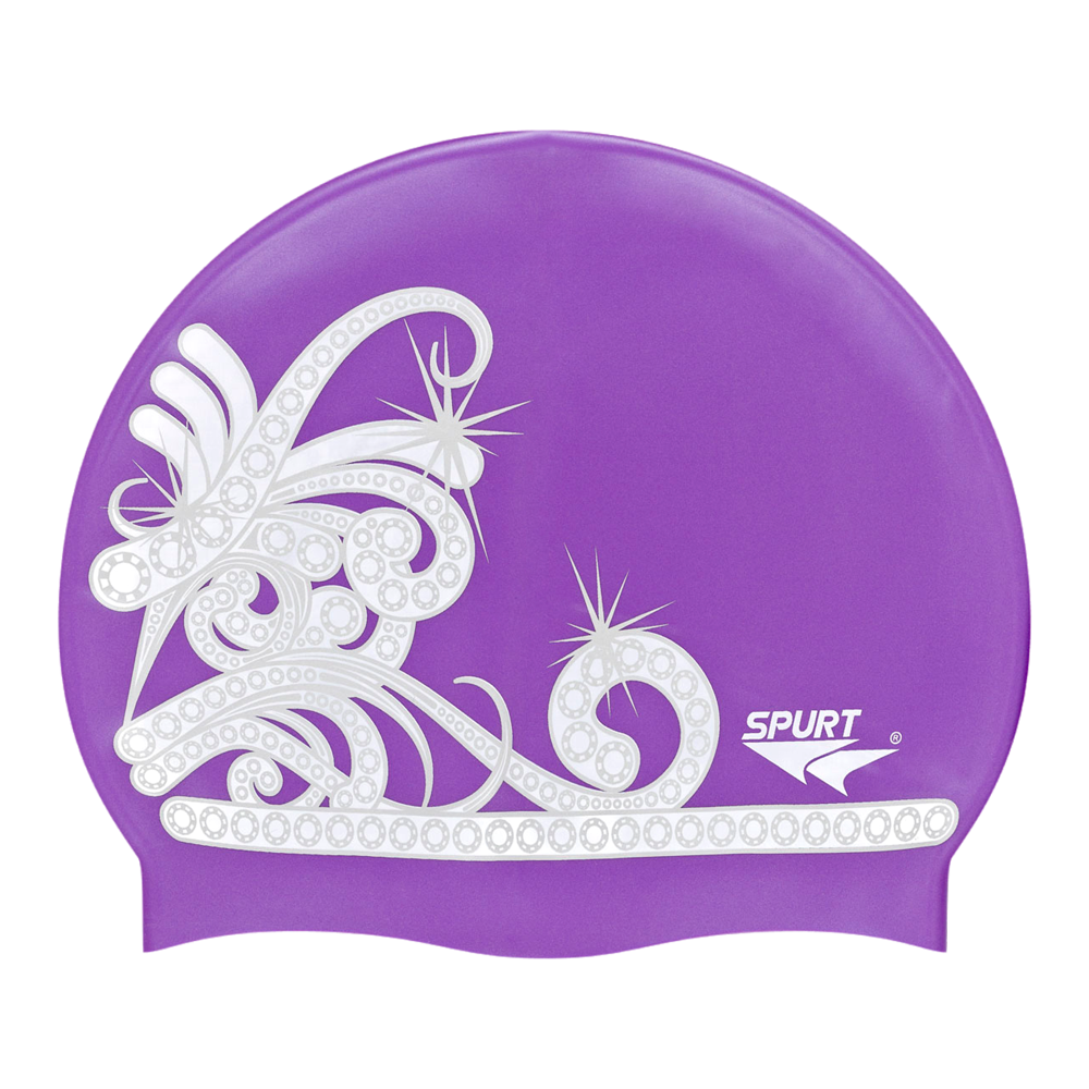 Tiara on SB18 Violet Spurt Silicone Swim Cap