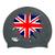 UK Flag Heart Splash on F210 Dark Grey Spurt Silicone Swim Cap
