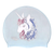 Unicorn with Stars and Hearts in Mane on G101 Pale Blue Spurt Silicone Swim Cap