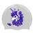 Unicorn with Stars and Hearts in Mane on SD11 Silver Spurt Silicone Swim Cap