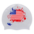 USA Flag Splash on SD11 Silver Spurt Silicone Swim Cap