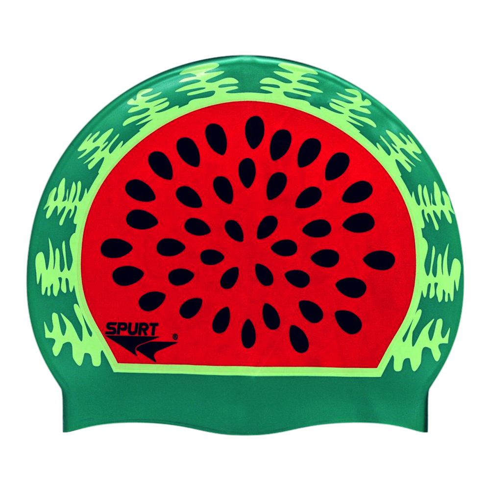 Watermelon New on SH76 Emerald Green Spurt Silicone Swim Cap