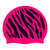 Zebra Stripes on F215 Bright Pink Spurt Silicone Swim Cap
