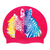 Zebra Faces in Blending Colours on F204 Dark Cerise Spurt Silicone Swim Cap