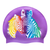 Zebra Faces in Blending Colours on SB18 Violet Spurt Silicone Swim Cap