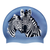 Zebra Faces in Black and White on SD17 Gun Metal Blue Spurt Silicone Swim Cap