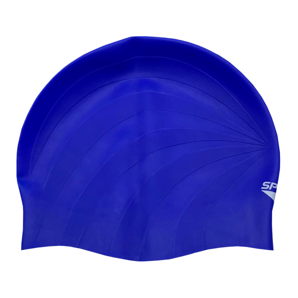 Hurricane Embossed Design F234 Royal Blue Spurt Silicone Swim Cap