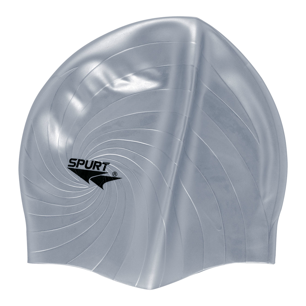 Hurricane Embossed Design SD11 Silver Spurt Silicone Swim Cap
