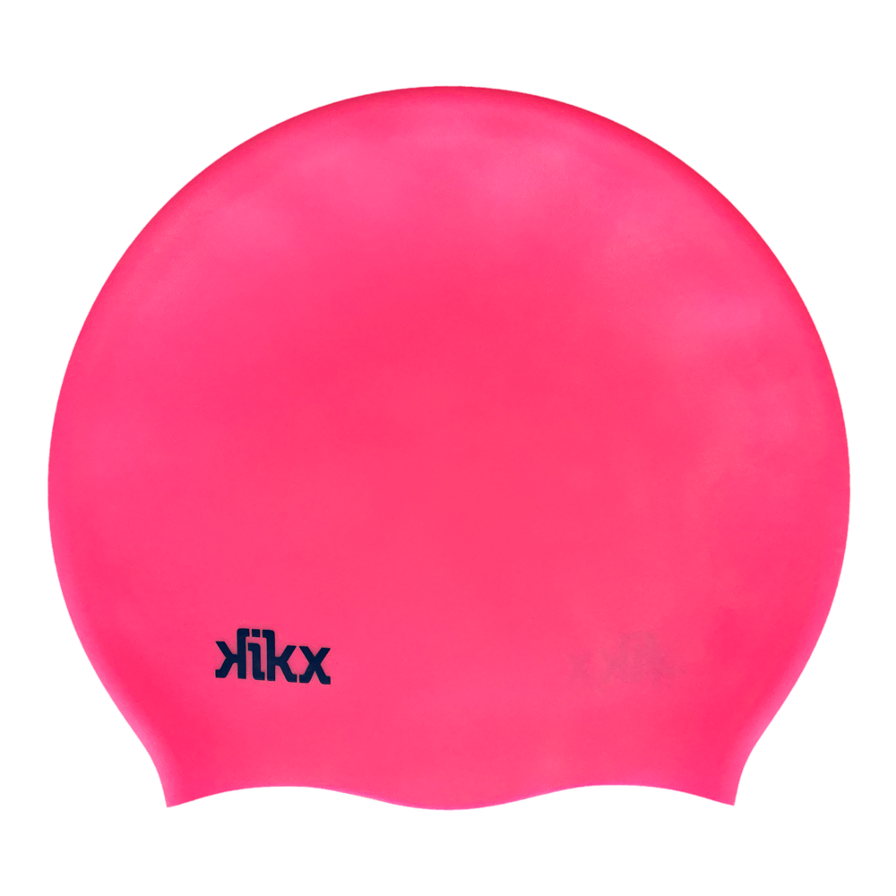 Kikx Big Hair Plain Large Bright Pink Matte Silicone Swim Cap