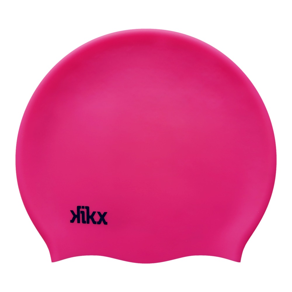 Kikx Big Hair Plain Medium Bright Pink Matt Silicone Swim Cap