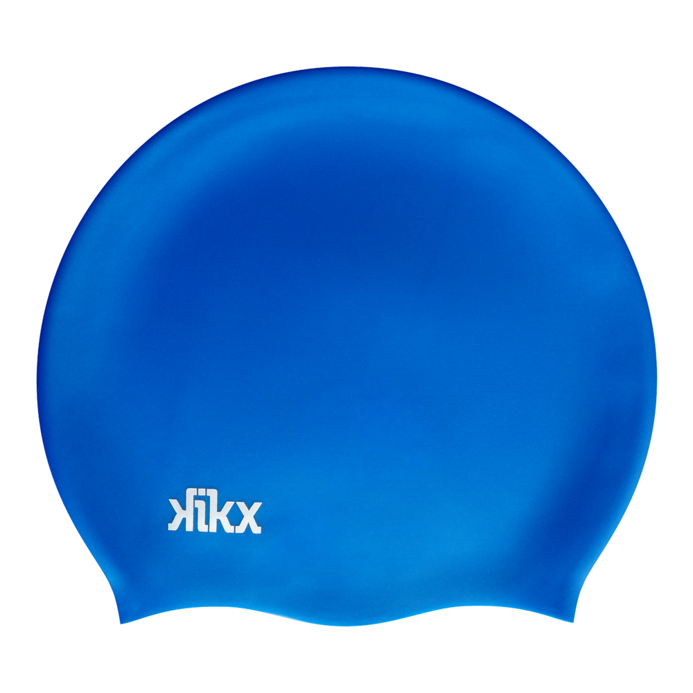 Kikx Big Hair Plain Medium SH71 Ocean Blue Matte Silicone Swim Cap