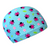 Lycra Fantasy Lycra Swim Cap Size Small in Ladybugs and Flowers on Light Blue