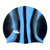 Spurt Multi-Colour Plain MI121 Black and Light Blue Vertical Stripes Silicone Swim Cap