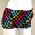 Splitz Drag Suit Unisex Swim Shorts in Diagonal Rainbow and Black Coloured Blocks