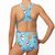Extra Life Fastback Swimsuit in Cartoon Sharks on Light Blue