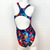 Extra Life Fastback Swimsuit in Full Print Geometric Shapes and Blots