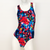 Extra Life Fastback Swimsuit in Full Print Geometric Shapes and Blots