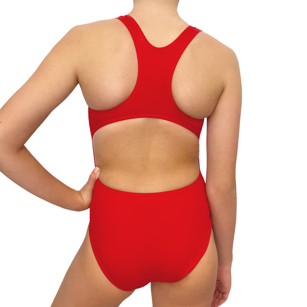Extra Life Fastback Swimsuit in Plain Red - Spurt Online