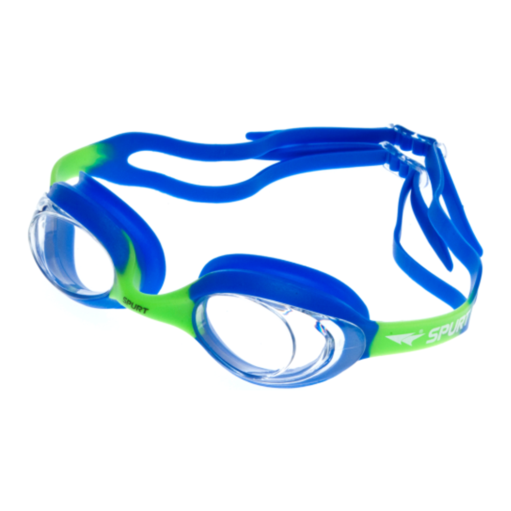 Spurt Blaze Sil 6 Junior Goggle in Dark Blue and Bright Green with Clear Lens