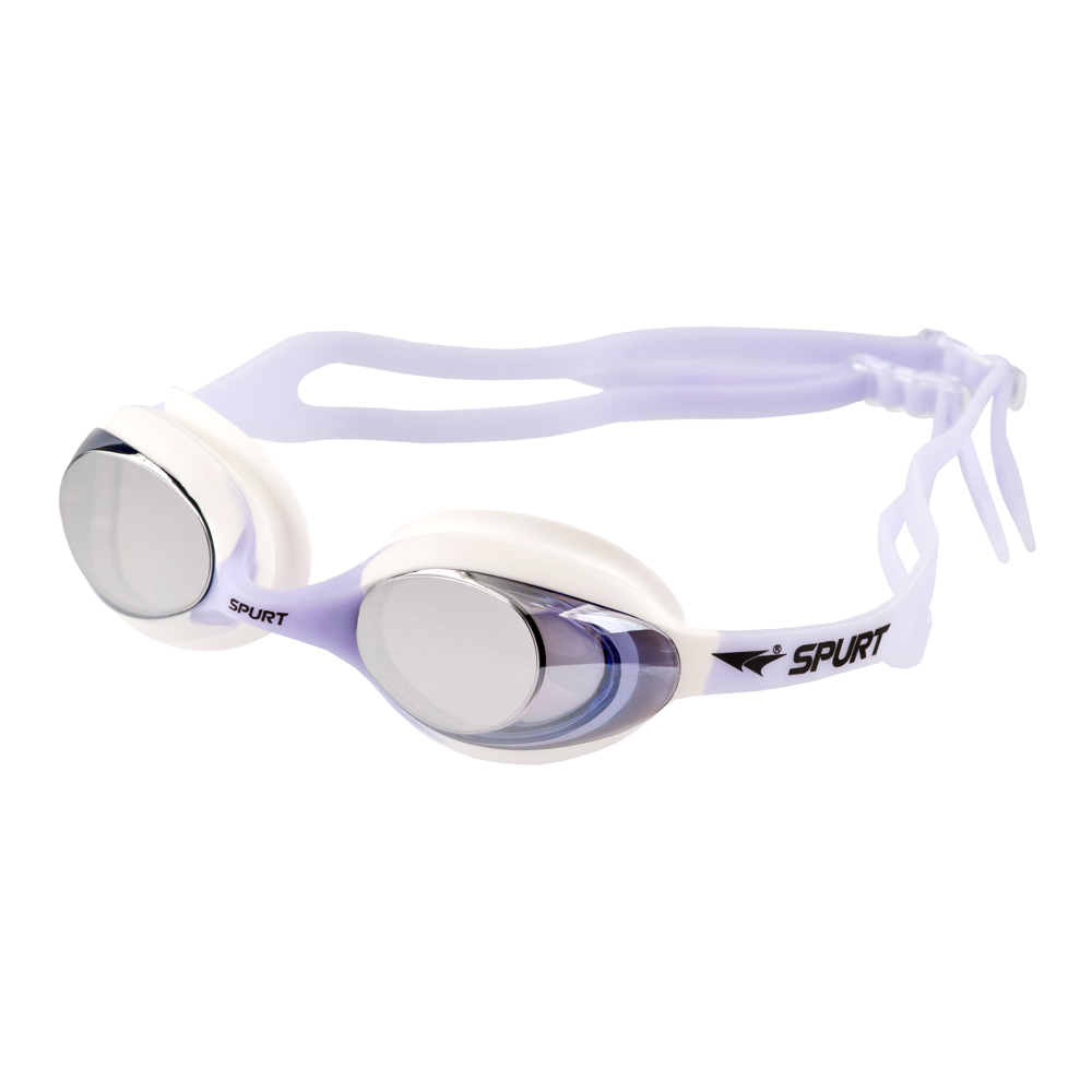 Spurt Blaze Sil 6 Junior Goggle in White and Lilac with Mirror Silver/Lilac Lens and Medium Tint