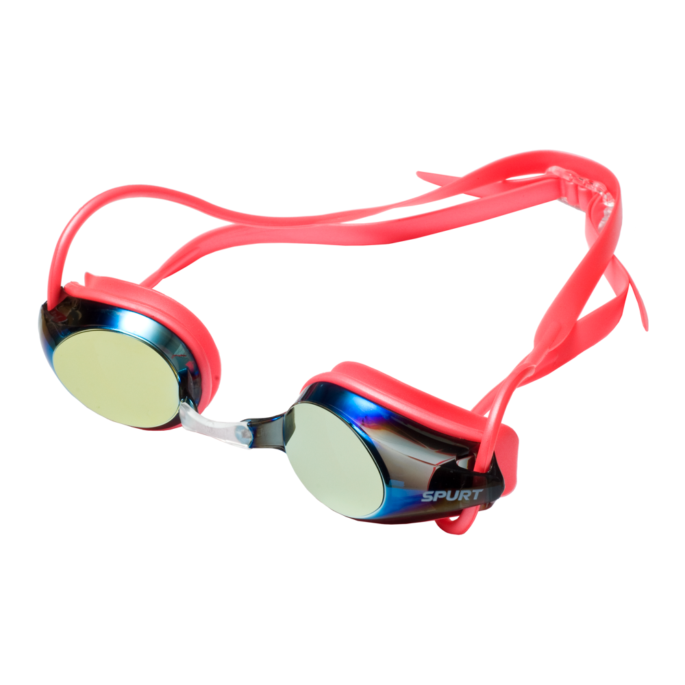 Spurt Intermediate Racer R3 Senior Goggle in Coral with Mirror Gold Lens and Dark Tint
