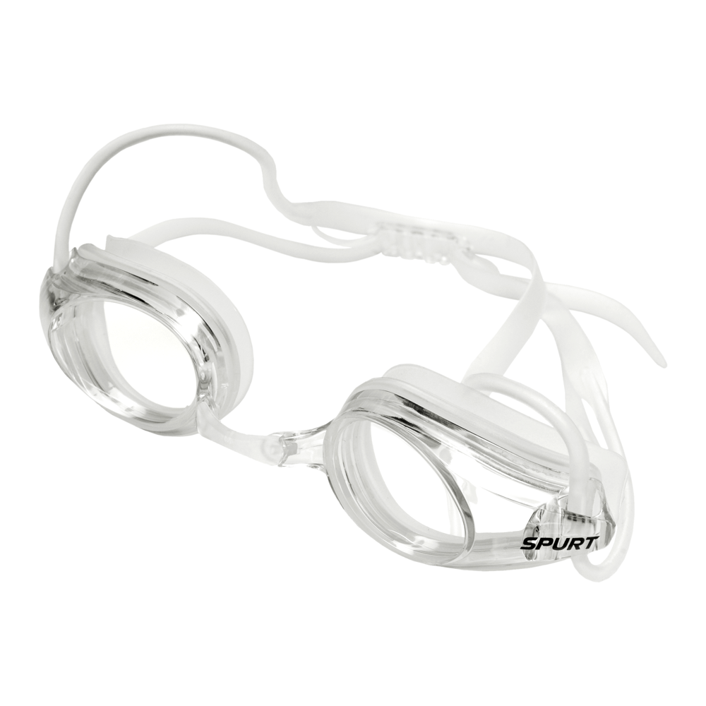 Spurt Intermediate Racer R3 Senior Goggle in Opaque White with Clear Lens