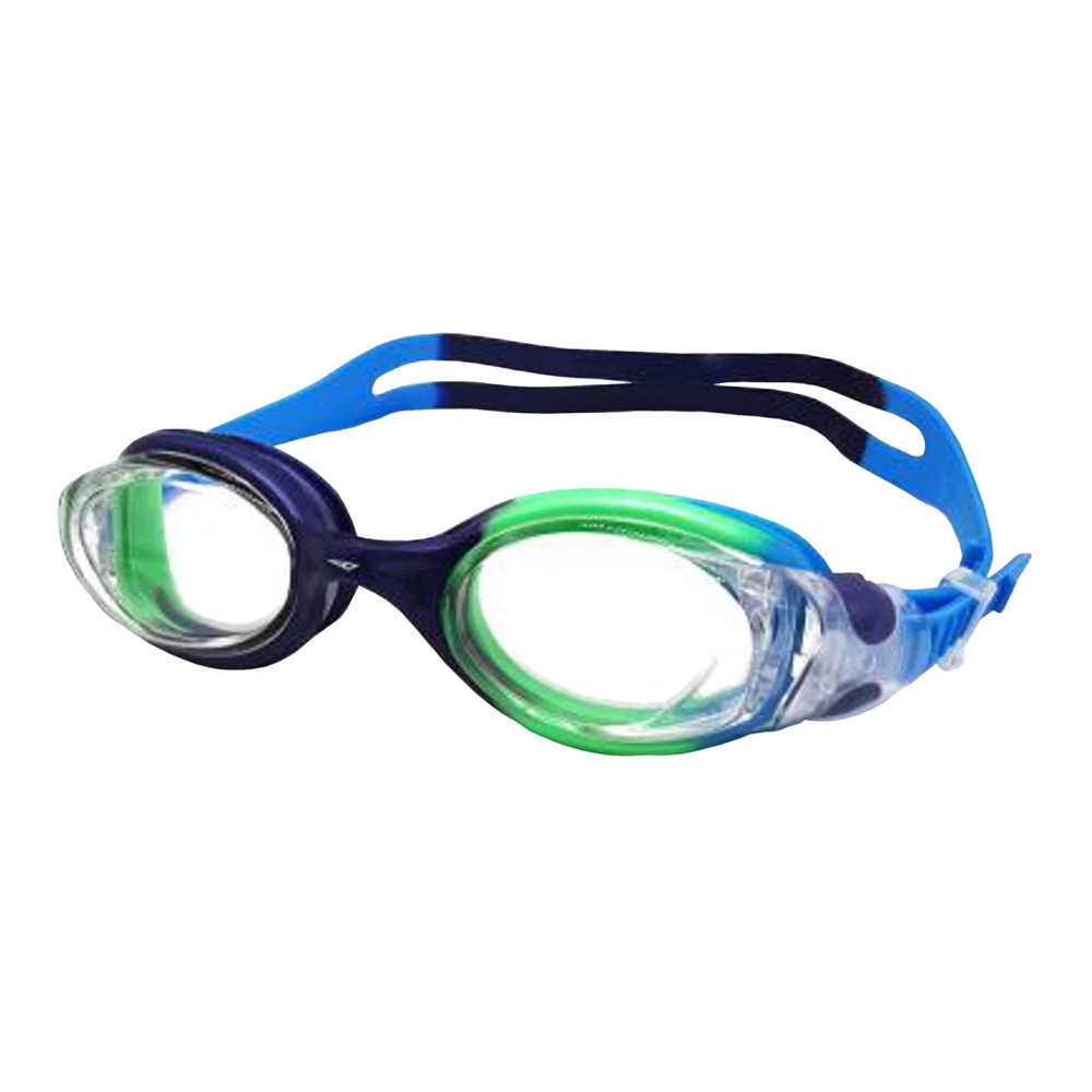 Spurt Jellyfish UCS03 Senior Goggle in Dark Navy, Bright Green and Sky Blue with Clear Lens
