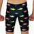 Kikx Extra Life Jammer Swimsuit in Neon Sharks and Fragments on Black
