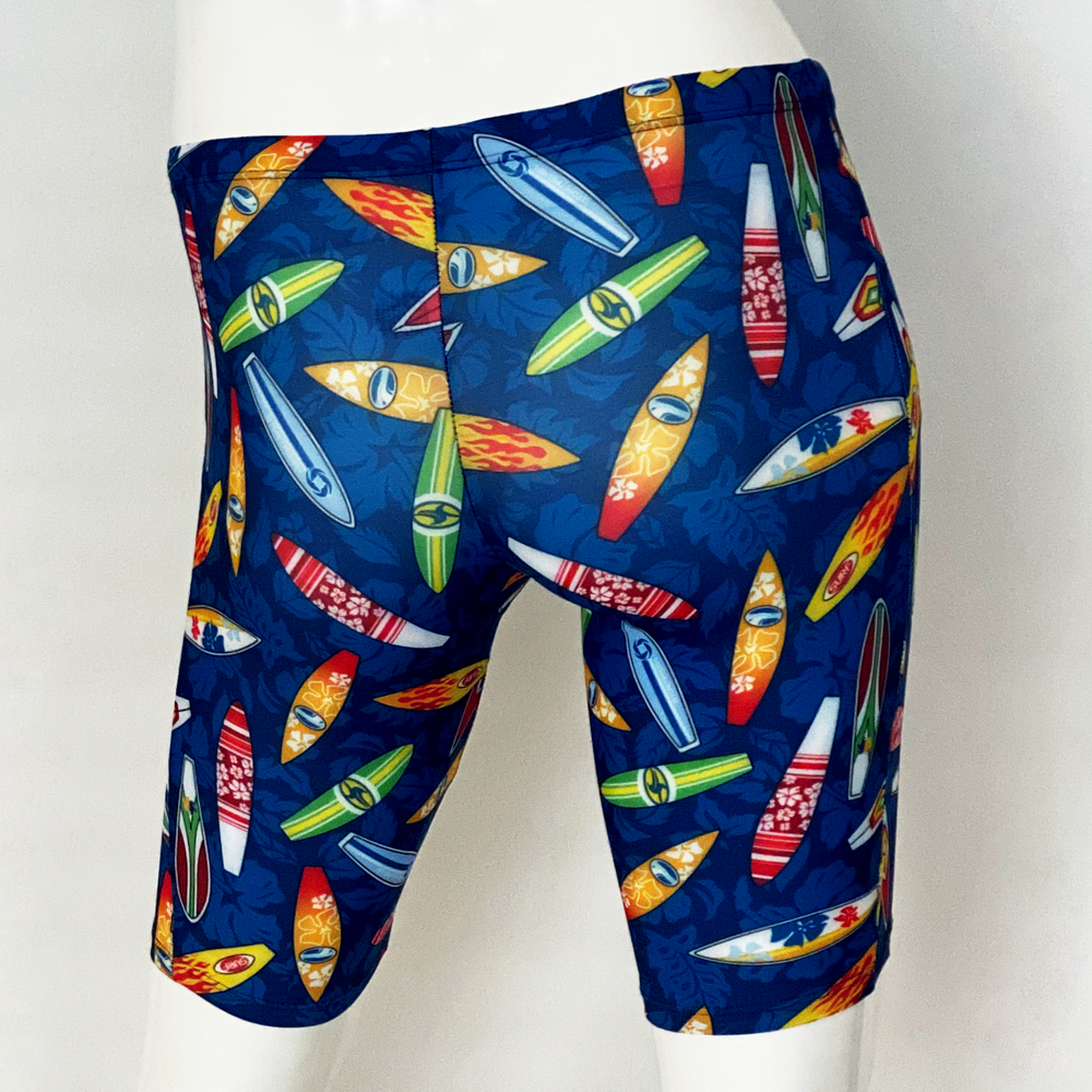Extra Life Jammer Swimsuit in Full Print Navy with Surfboards