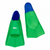 Kikx Short Silicone Training Fin with 2 Tone in Bright Green with Dark Blue Heel