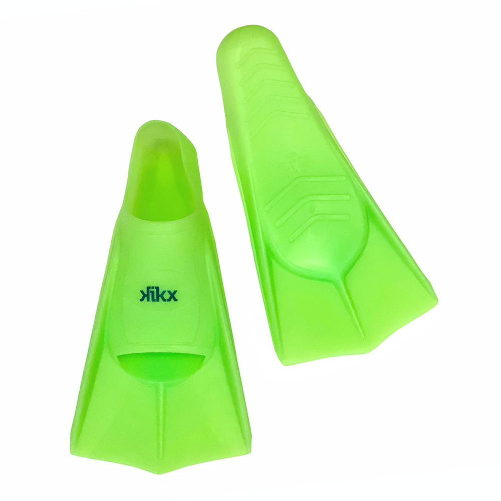 Kikx Short Silicone Training Fin in Neon Green