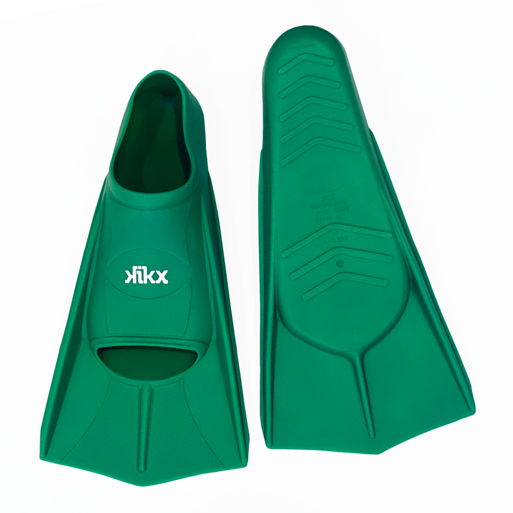 Kikx Short Silicone Training Fin in Dark Green