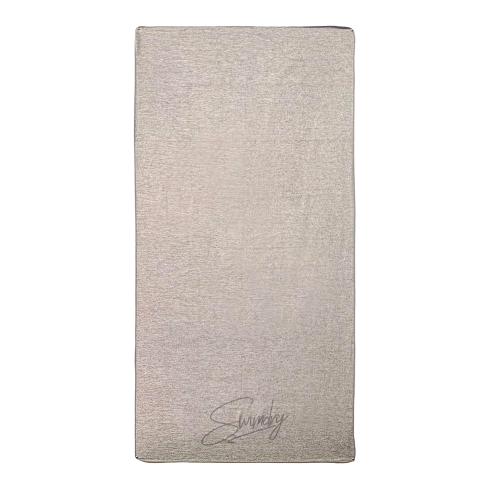 Swim-Dry Medium Microfibre Towel Brushed Metal with Signature in Grey