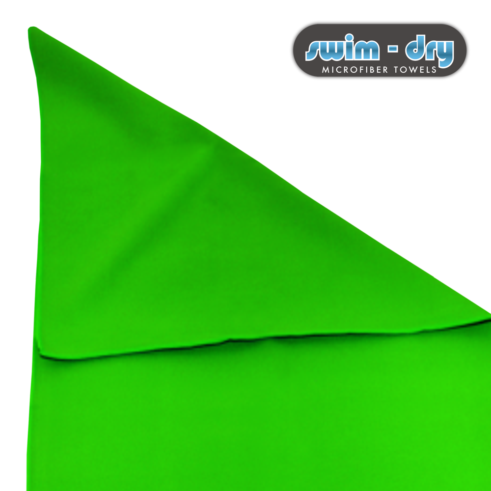 Swim-Dry Small Microfibre Towel in Plain Neon Green