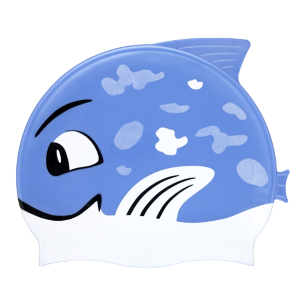 Whale on SB12 Lavender Blue Spurt Silicone Swim Cap